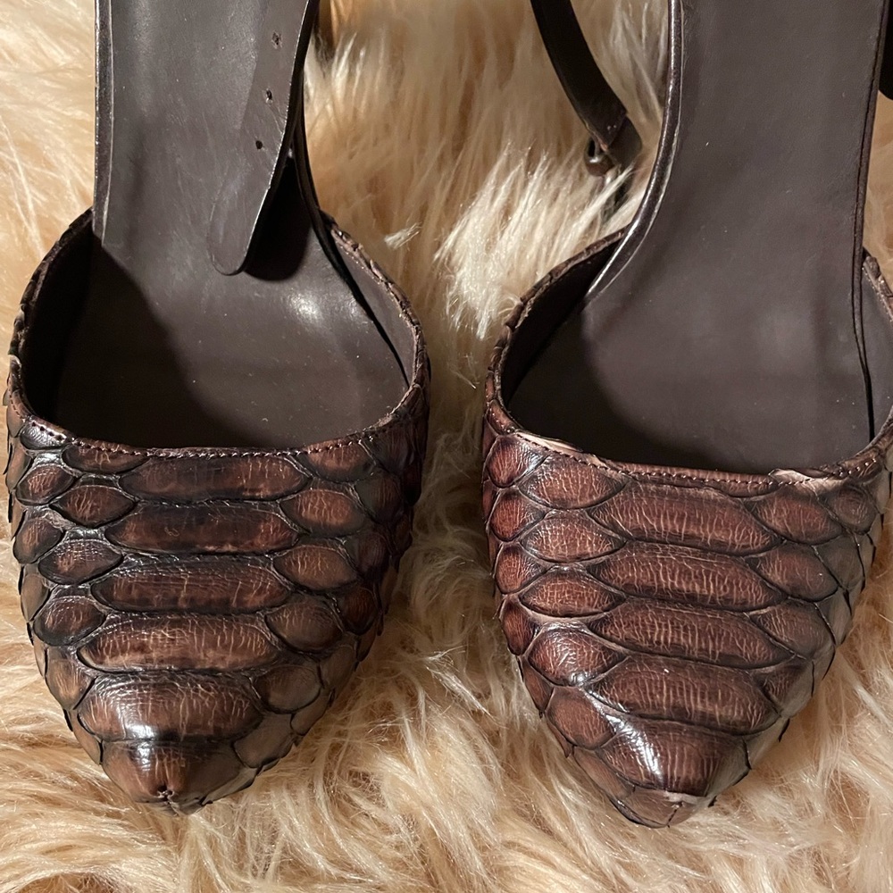 Brunello Cucinelli Python Chunky Heel Platform Pu… - image 6